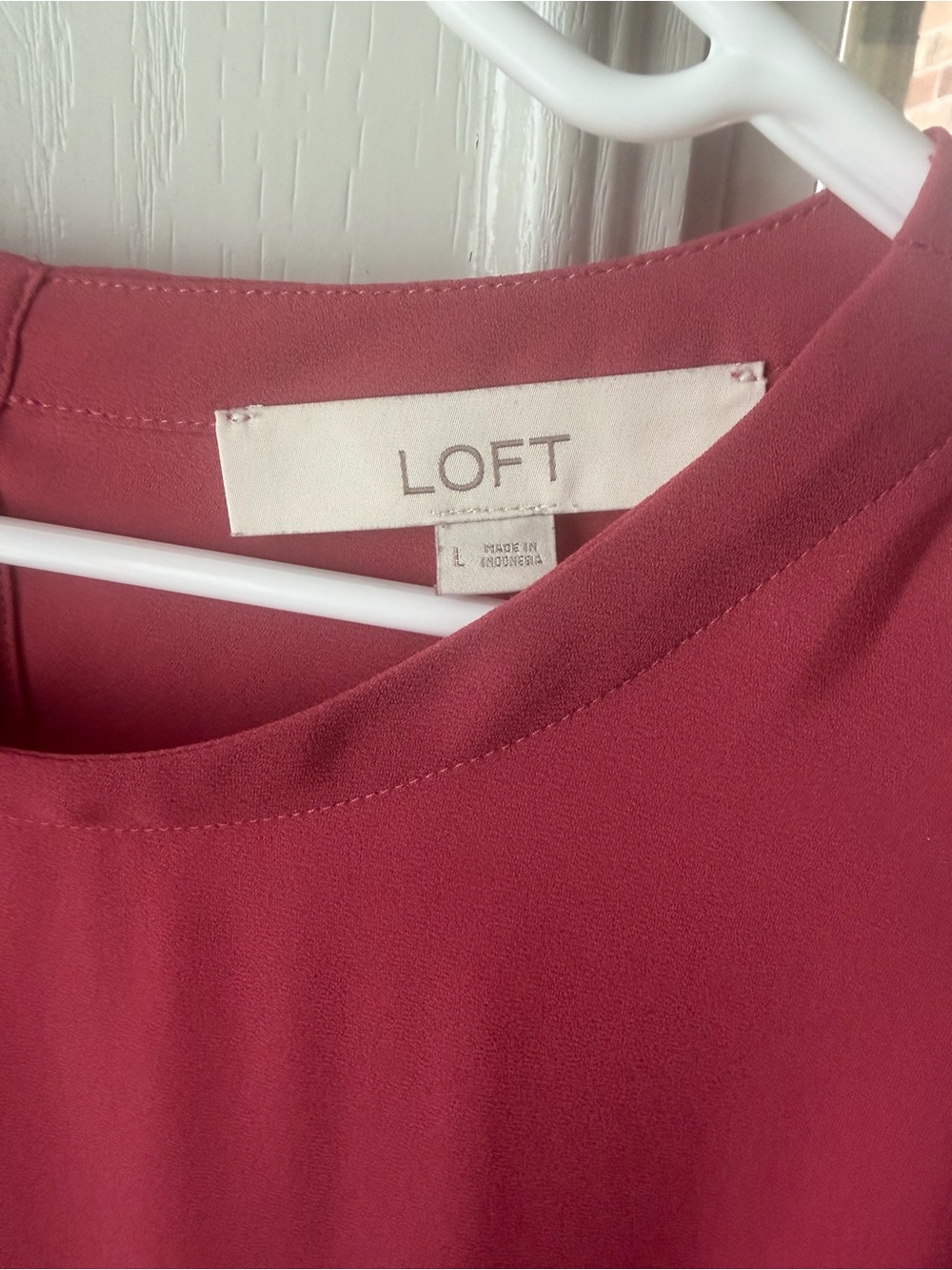 LOFT Short Sleeve Puff-Sleeve Blouse in Berry - Picture 2 of 4